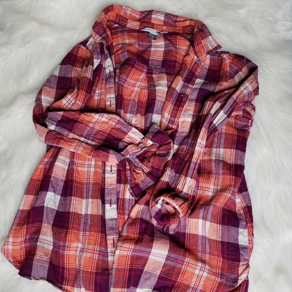 Multicolor Flannel Top